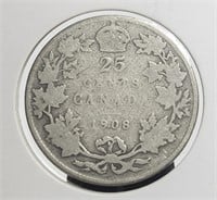 Canada 1908 25c Silver Edward