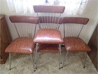 (4) Vintage Padded Spindle Back Chairs