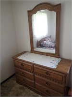 6-Drawer Dresser w/ Mirror - 51"Wx18"Dx73"H