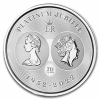 2022 Caymans Queen Elizabeth Ii 70th 1 Oz Silver