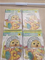 (4) 4pk. Adorable Animals Advanced Coloring Books