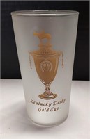 Vintage Kentucky Derby Gold Cup Frosted Glass