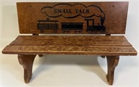 CUTE VINTAGE WOODEN CHILD'S BENCH - SMALL TALK