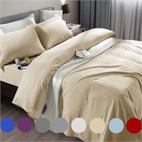 SONORO KATE Bed Sheet Set, Beige, Queen