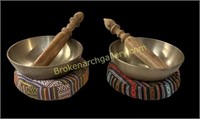 Pair Tiebtan Singing Bowls