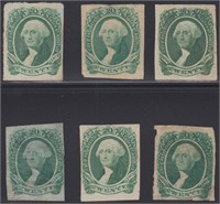 CSA Stamps #13 Mint No Gum x6, somewhat mi CV $270