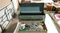 Metal tool box and miscellaneous tools - some are