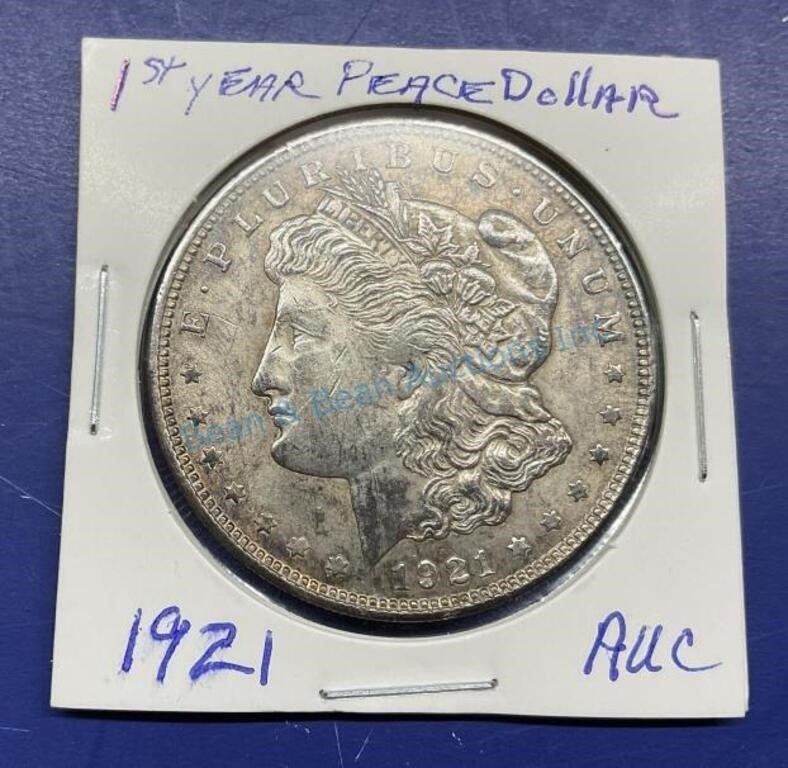 1921 Morgan silver dollar