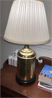 Vintage Brass Engraved Table Lamp w/ Shade