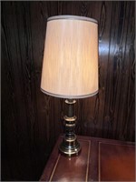 Mid Century Brass Table Lamp w/ Shade