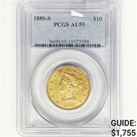 1880-S $10 Gold Eagle PCGS AU55