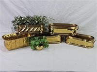 6 Brass Planters