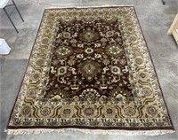 (Q) 100% Wool Hand Made in India Area Rug.