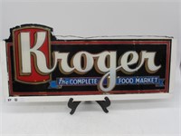 EARLY KROGER REVERSE PAINTED GLASS SIGN