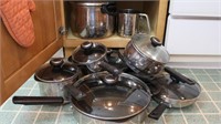 Set "Cook's Essentials" Pots & Pans w/ Glass Lid