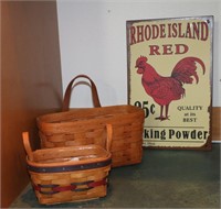 Rhode Island Red Tin Sign, (2) "Longaberger