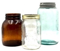 Genuine Boyd's, Bernardin and Amber Mason Jars