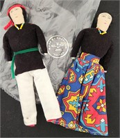 Pair of Native American Indian Made Dolls
