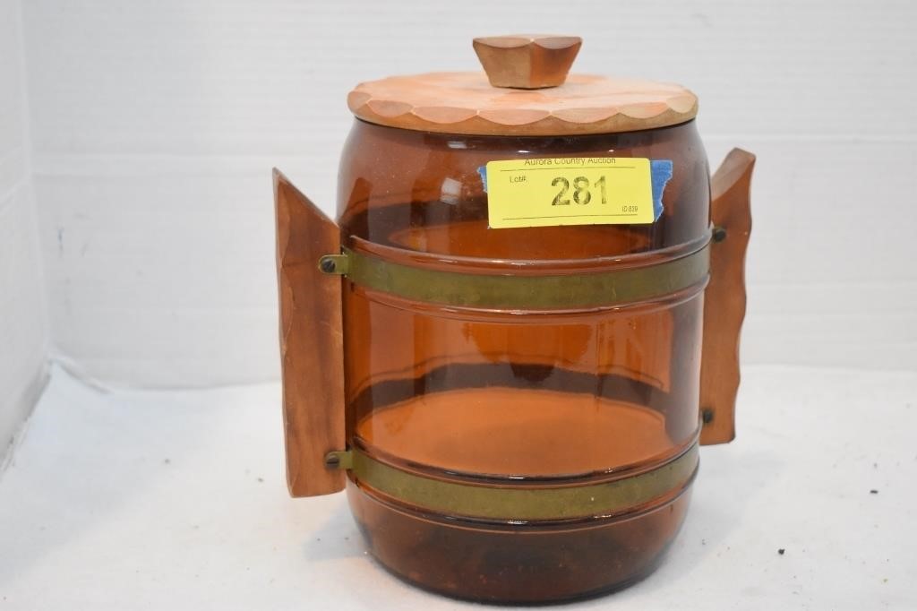 Vintage Siesta Ware Amber Glass Cookie Jar