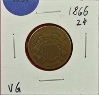 1866 Two Cent VG