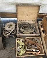 Tow Strap & Approx 10 Tie Down Ratchet Straps