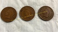 1898, 1899, 1901 Indian Head Pennies