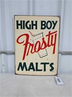 HIGH BOY FROSTY MALTS SIGN - 17.5 X 23.5