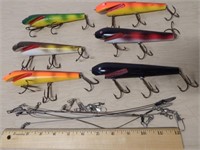 (6) Reef Hawg Musky Lures / Baits & Leaders