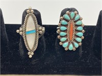 Sterling Silver Turquoise Rings.