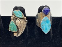 Sterling Silver Turquoise Rings.