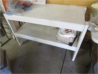 white wood table