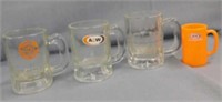 4 child size A&W root beer mugs, largest is 3" h