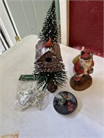 small xmas tree and santa and coasters