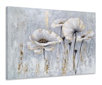 MYBEAUTYWALLA Gray and White Poppies Flower Oil