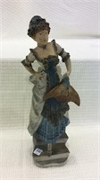 Terracotta & Metal Lady Statue w/ Basket