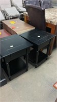 Set of two black end tables