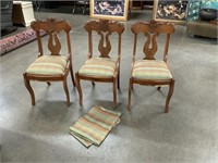 (3) Carved Back Dining Chairs