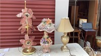 3 lamps , middle flower lamp has been glued in a