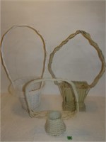 Trio of Vintage Wicker Planter Baskets