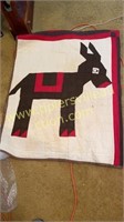 Old quilt with burrows ( pictures is 1/4 size of