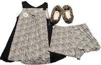 NWT Pajama Set & Plush Leopard Slippers
