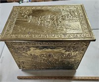 Ornate Brass-coated Coal Box