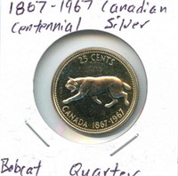 1867 to 1967 Canadian Centennial Silver Bobcat