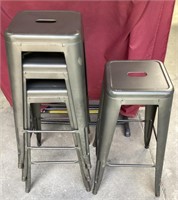 6 Metal Stackable Stools