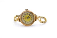 Art Deco 9ct rose gold watch for parts or