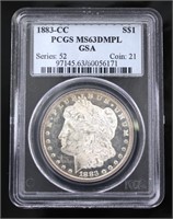 1883 MS63 DMPL Carson City Morgan Silver Dollar