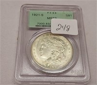 1921-S Silver Dollar PCGS MS 63
