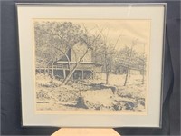 Signed Numbered Hodgson Watermill Etching -