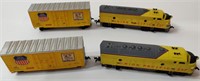 2 Union Pacific Train Engines w/ Train Cars
