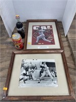 Vintage baseball pictures and Redskins items